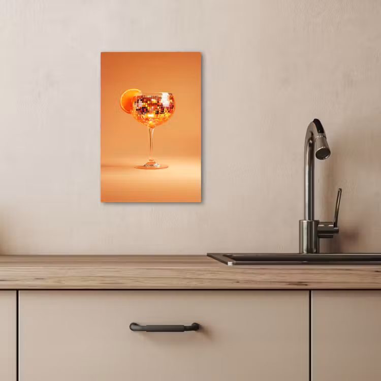 Canvas schilderij - Drank - Oranje - Glitter - Disco — 1