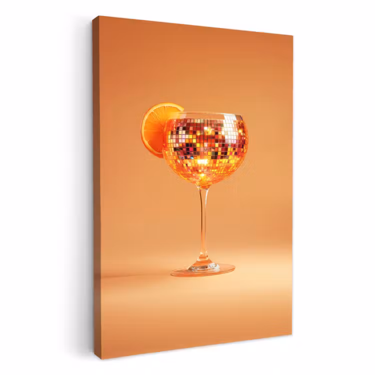 Canvas schilderij - Drank - Oranje - Glitter - Disco — 2
