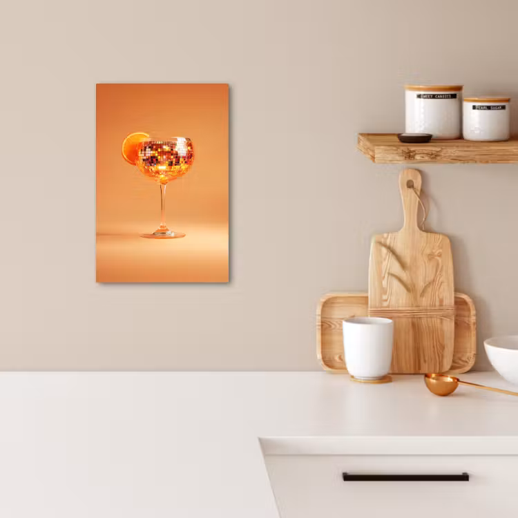 Canvas schilderij - Drank - Oranje - Glitter - Disco — 4