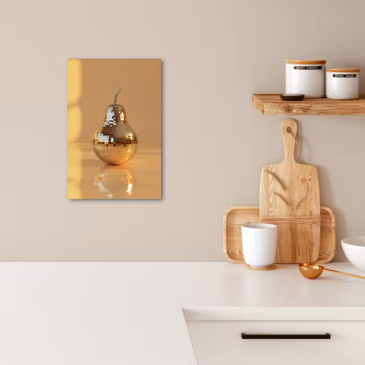 Canvas schilderij - Goud - Disco - Glitter - Peer — 3