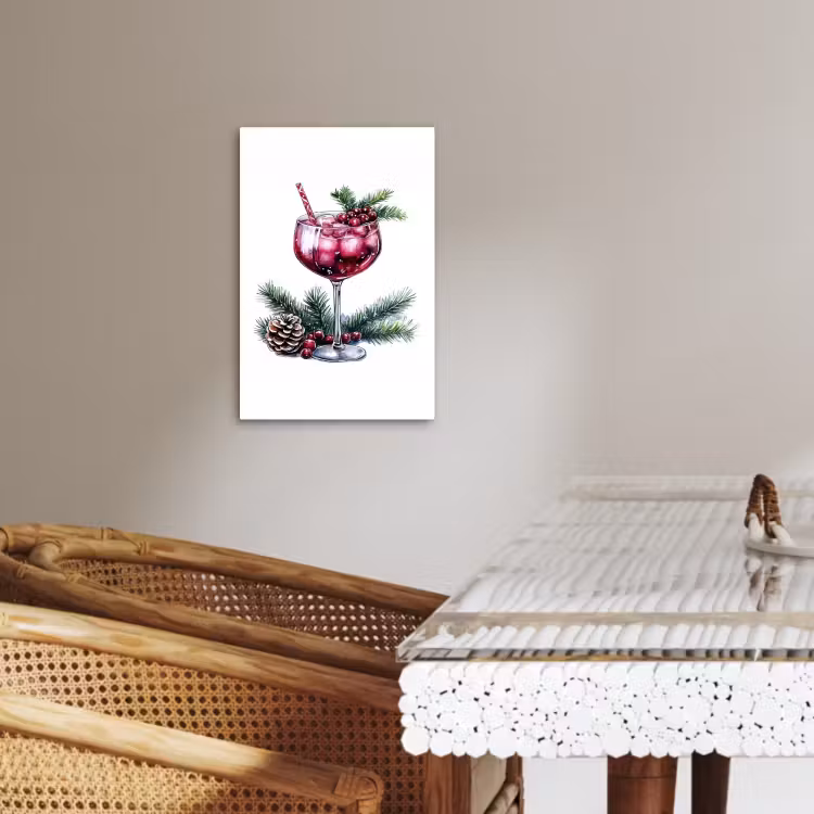 Canvas schilderij - Winter - Cocktail - Decoratie - Drank - Kerst — 4