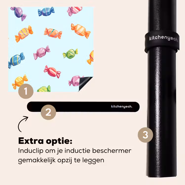 Inductie beschermer - Blauw - Patroon - Snoep — 8