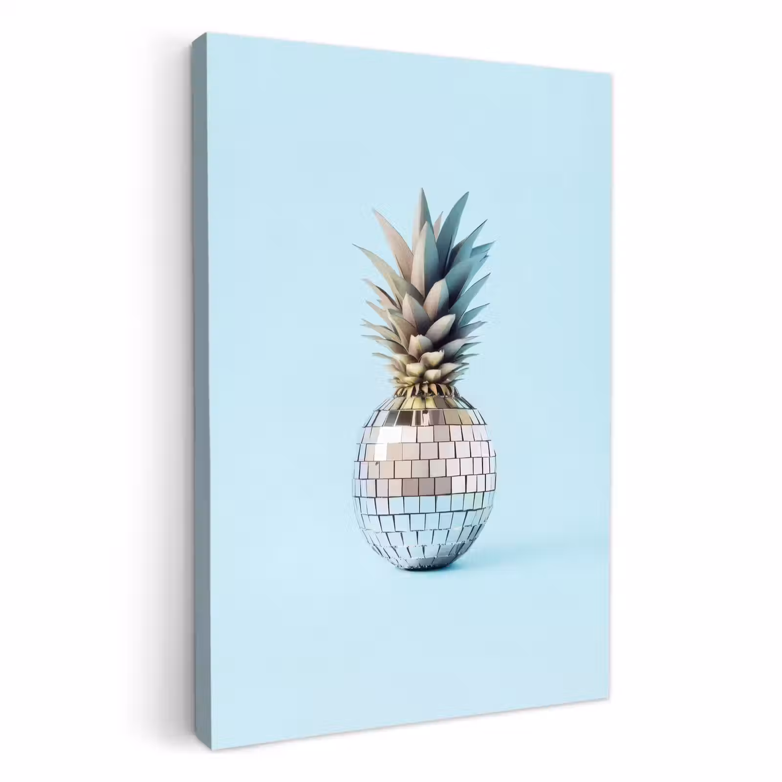 Canvas schilderij - Blauw - Ananas - Disco - Discobal — 1