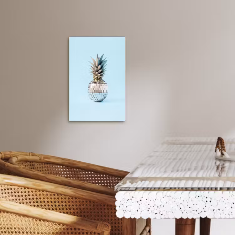 Canvas schilderij - Blauw - Ananas - Disco - Discobal — 3