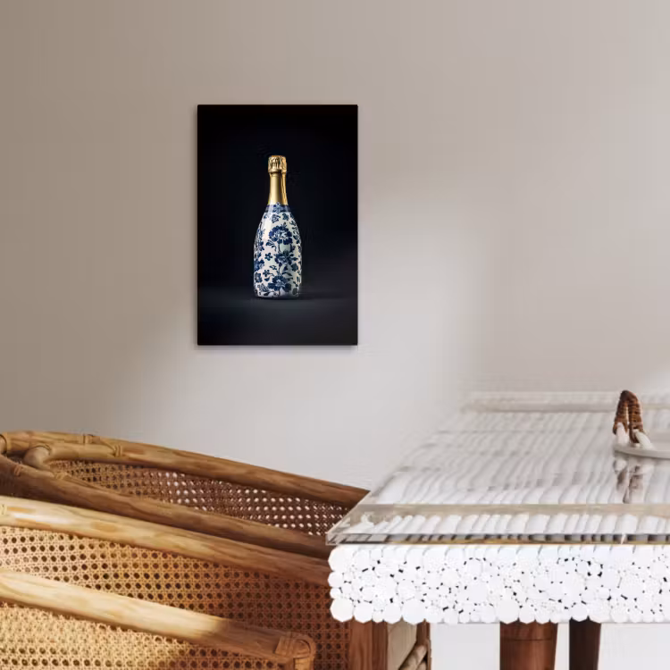 Canvas schilderij - Champagne - Bloemen - Goud - Chique — 4