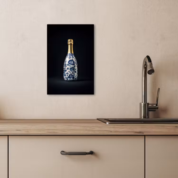 Canvas schilderij - Champagne - Bloemen - Goud - Chique — 5