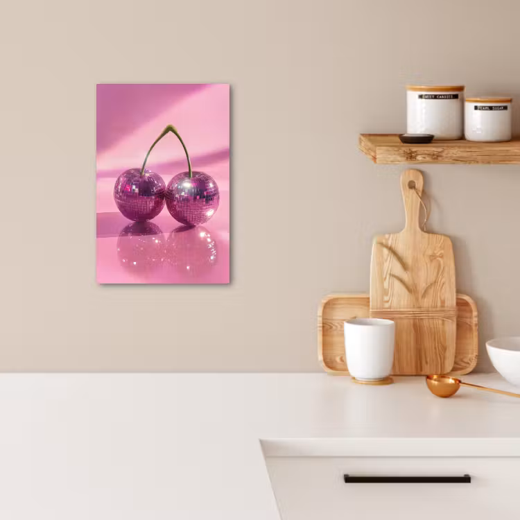 Canvas schilderij - Glitter - Discobol - Roze - Kersen — 3