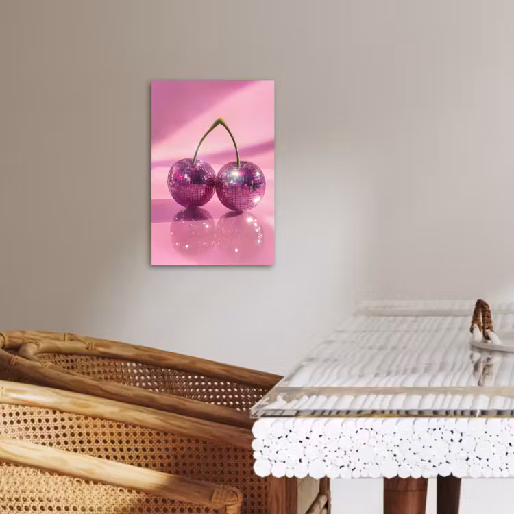 Canvas schilderij - Glitter - Discobol - Roze - Kersen — 4