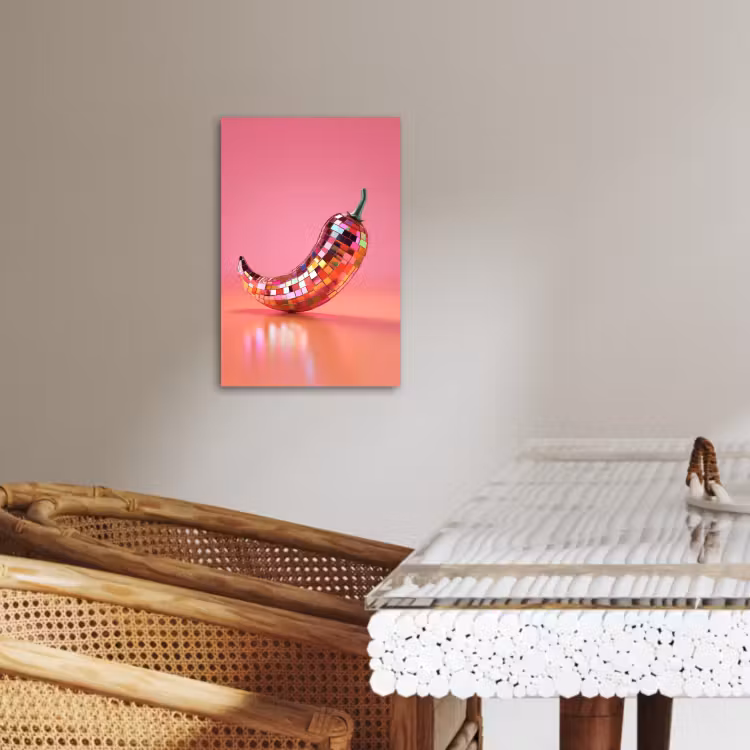 Canvas schilderij - Peper - Disco - Rood - Glitter — 5