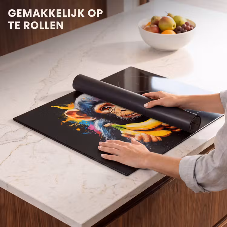 Inductie beschermer - Aap - Graffiti - Kleurrijk - Bananen - Modern — 7