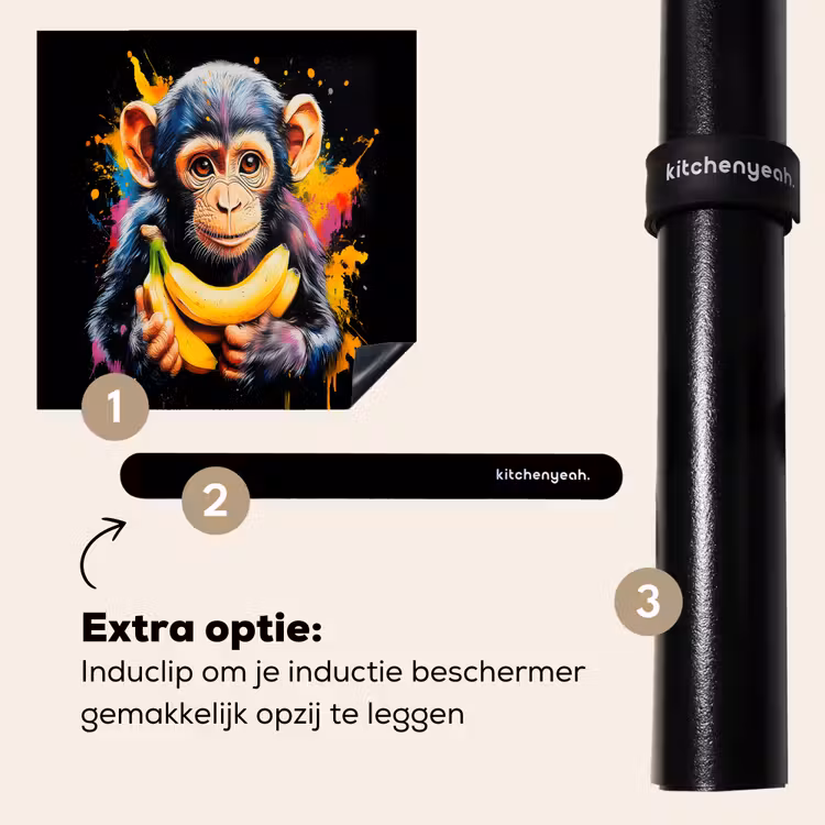 Inductie beschermer - Aap - Graffiti - Kleurrijk - Bananen - Modern — 8