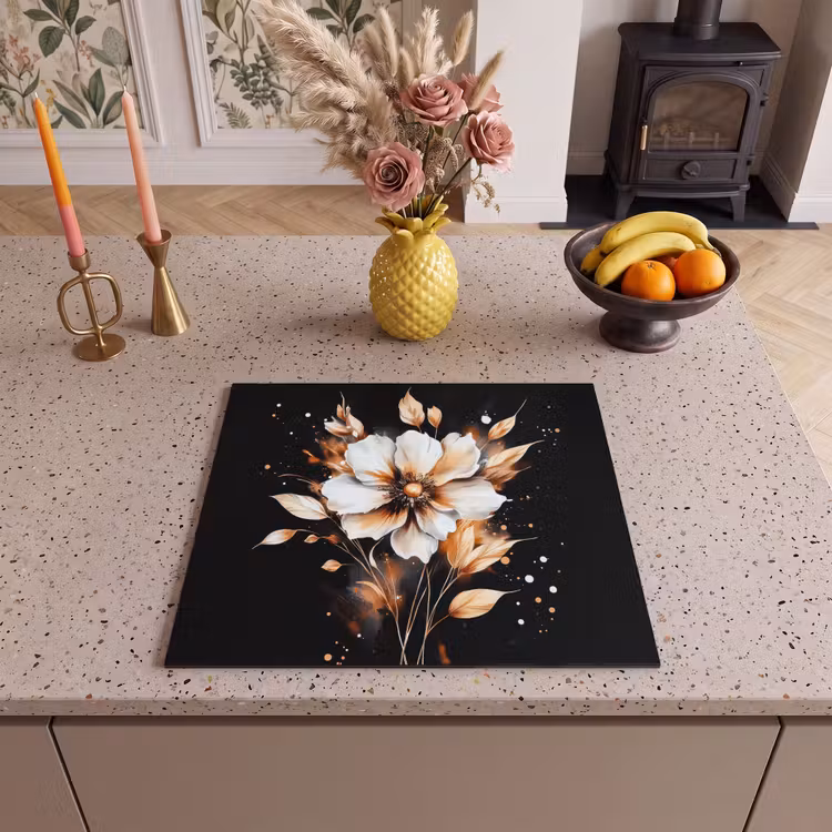 Inductie beschermer - Bloem - Verf - Goud - Graffiti - Modern — 3