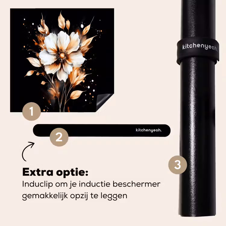 Inductie beschermer - Bloem - Verf - Goud - Graffiti - Modern — 8