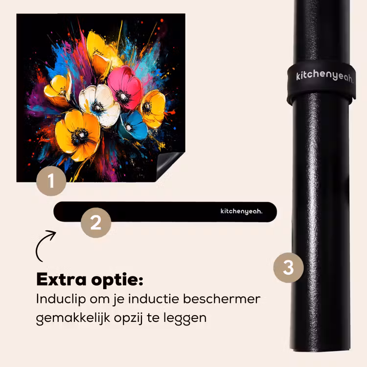 Inductie beschermer - Bloemen - Kleurrijk - Graffiti - Modern - Boeket — 8
