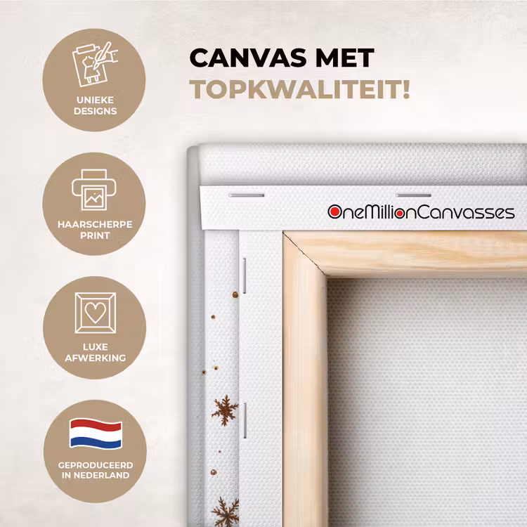 Canvas schilderij - Chocomel - Decoratie - Koek - Winter - Kerst — 1