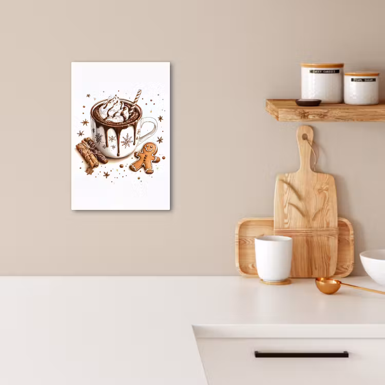 Canvas schilderij - Chocomel - Decoratie - Koek - Winter - Kerst — 5