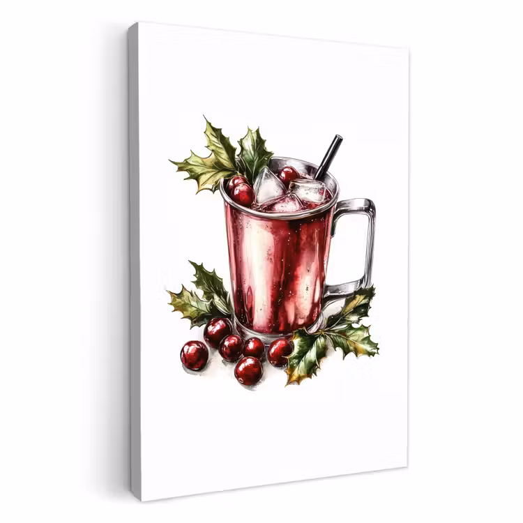 Canvas schilderij - Drank - Winter - Cocktail - Rood — 1