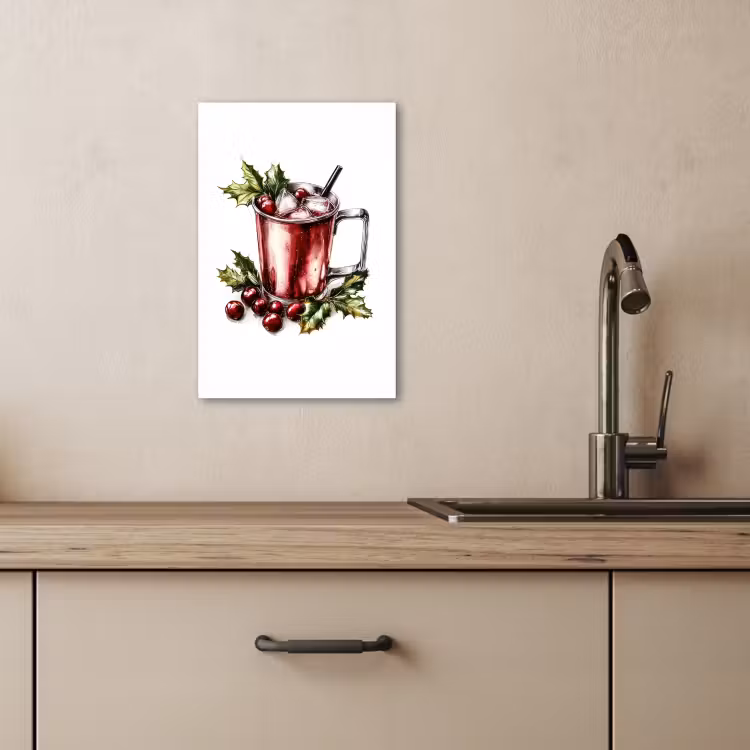 Canvas schilderij - Drank - Winter - Cocktail - Rood — 4