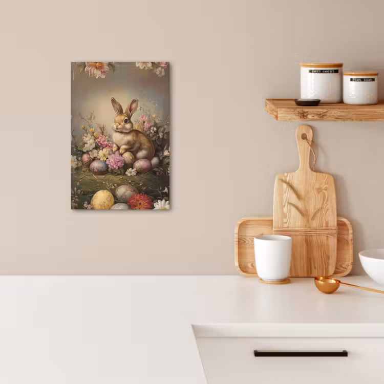 Canvas schilderij - Haas - Stilleven - Bloemen — 3