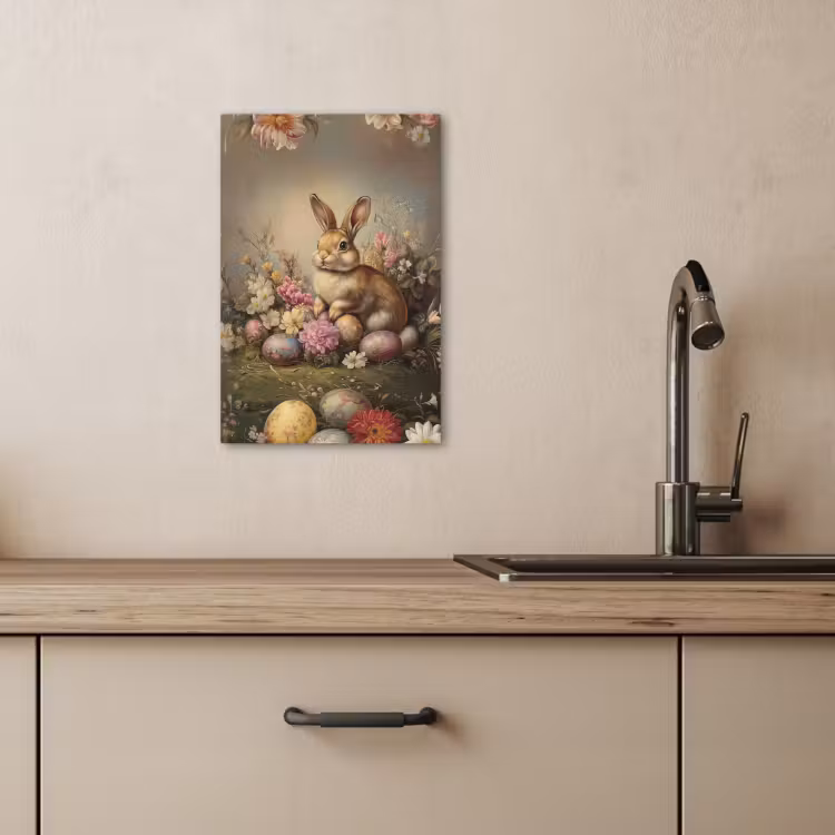 Canvas schilderij - Haas - Stilleven - Bloemen — 5
