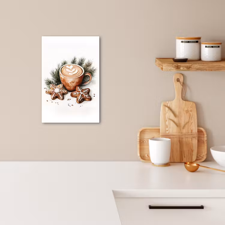 Canvas schilderij - Koffie - Koek - Winter - Art - Kerst — 4