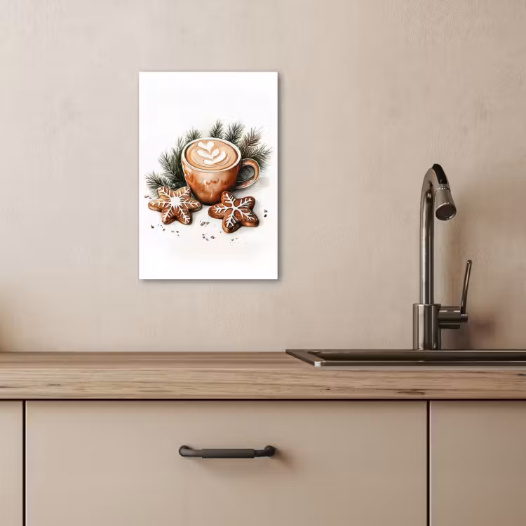Canvas schilderij - Koffie - Koek - Winter - Art - Kerst — 5