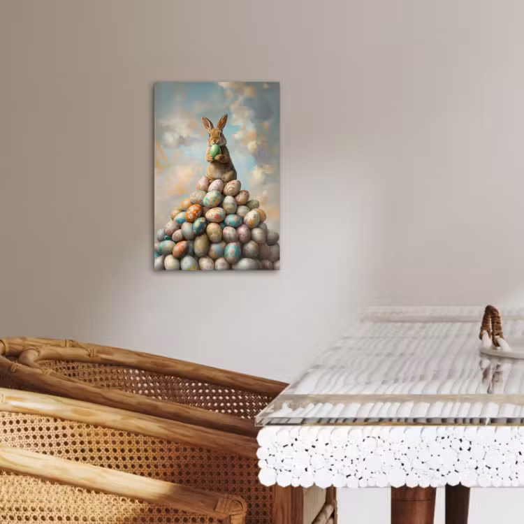 Canvas schilderij - Konijn - Eieren - Kleurrijk — 5
