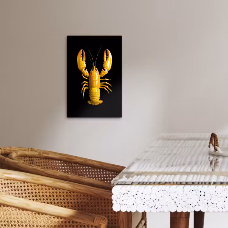 Canvas schilderij - Kreeft - Geel - Stippen - Effen — 5
