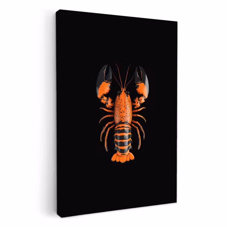 Canvas schilderij - Kreeft - Oranje - Zwart - Modern — 3