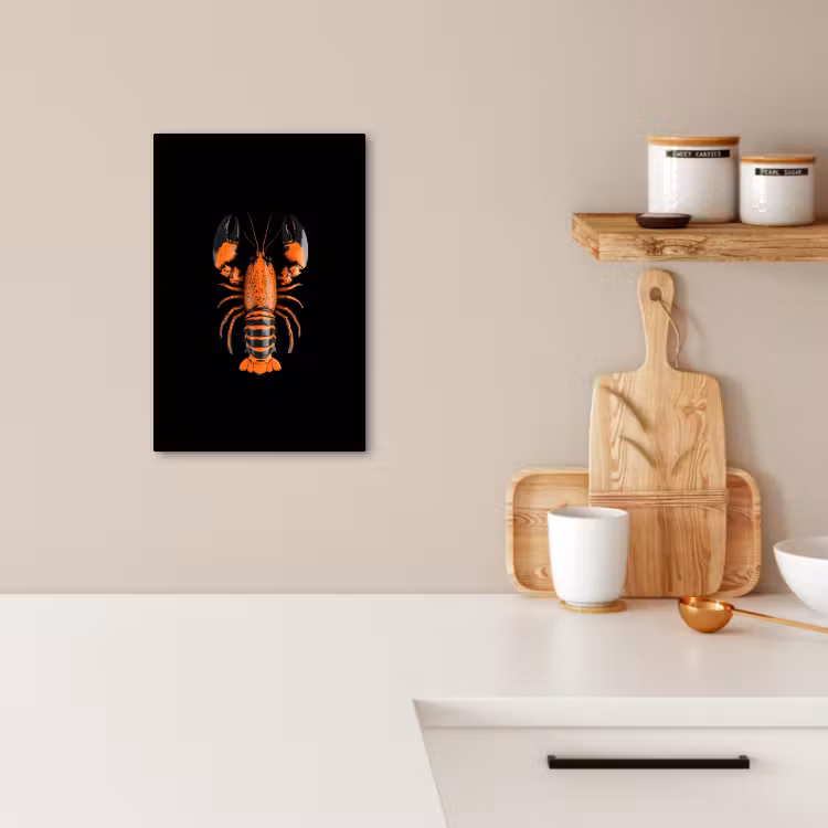Canvas schilderij - Kreeft - Oranje - Zwart - Modern — 5