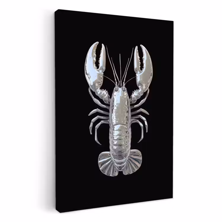 Canvas schilderij - Kreeft - Zilver - Metallic - Luxe — 1