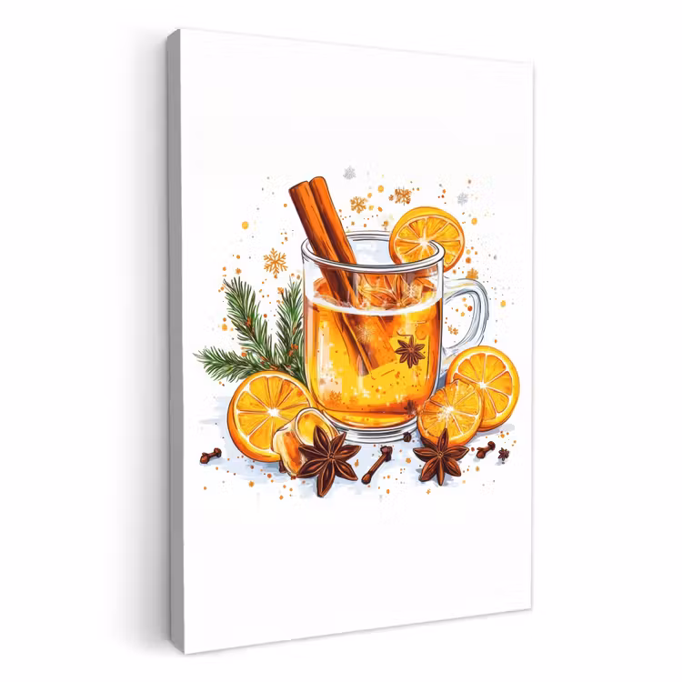 Canvas schilderij - Warm - Thee - Oranje - Kaneel — 1