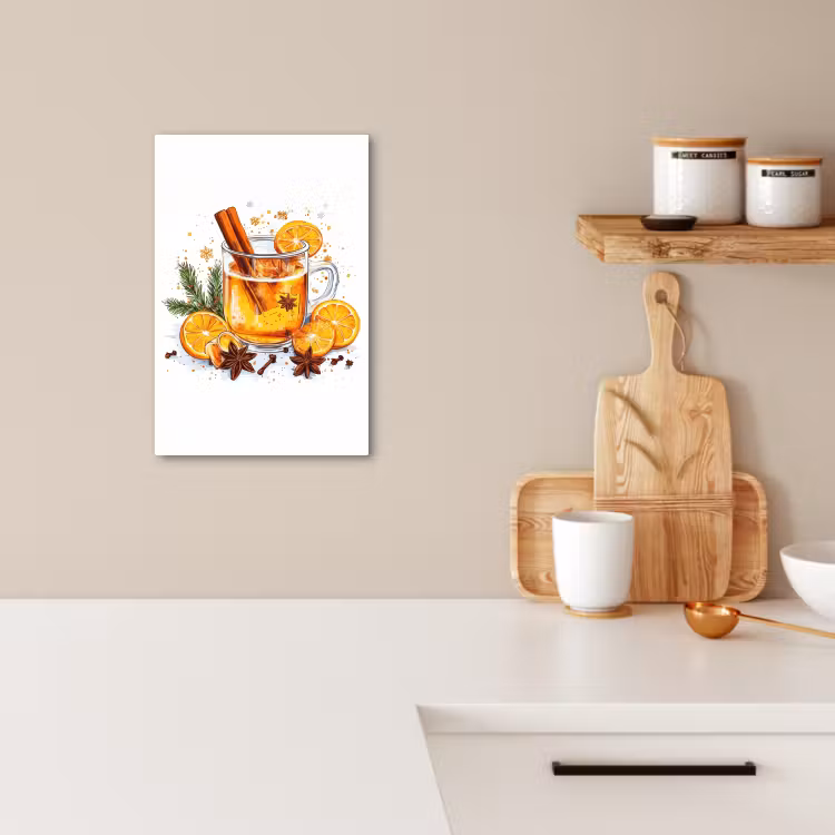 Canvas schilderij - Warm - Thee - Oranje - Kaneel — 3