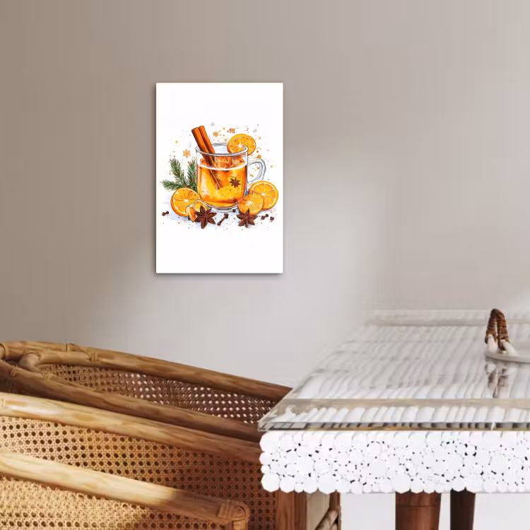Canvas schilderij - Warm - Thee - Oranje - Kaneel — 5