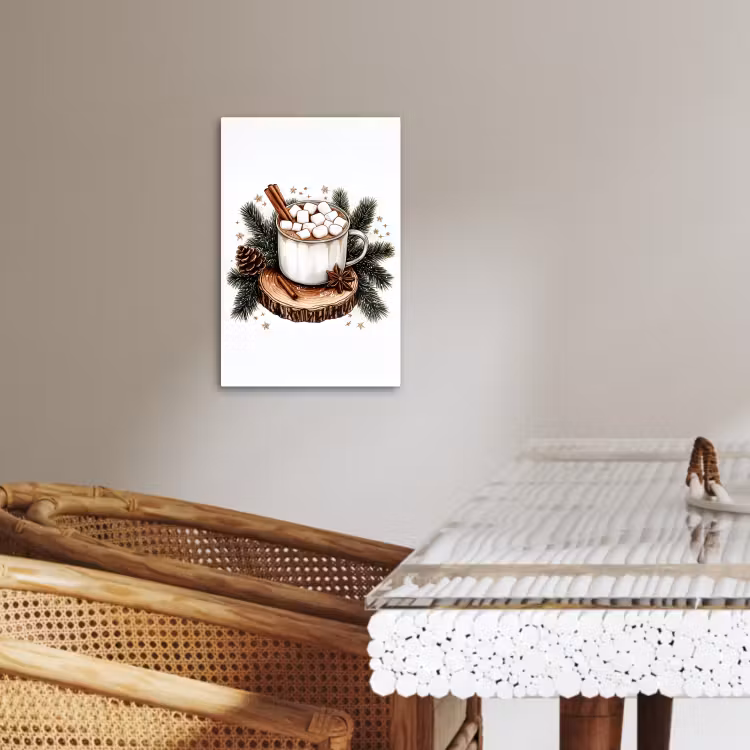Canvas schilderij - Winter - Hout - Chocolademelk - Drink - Kerst — 5