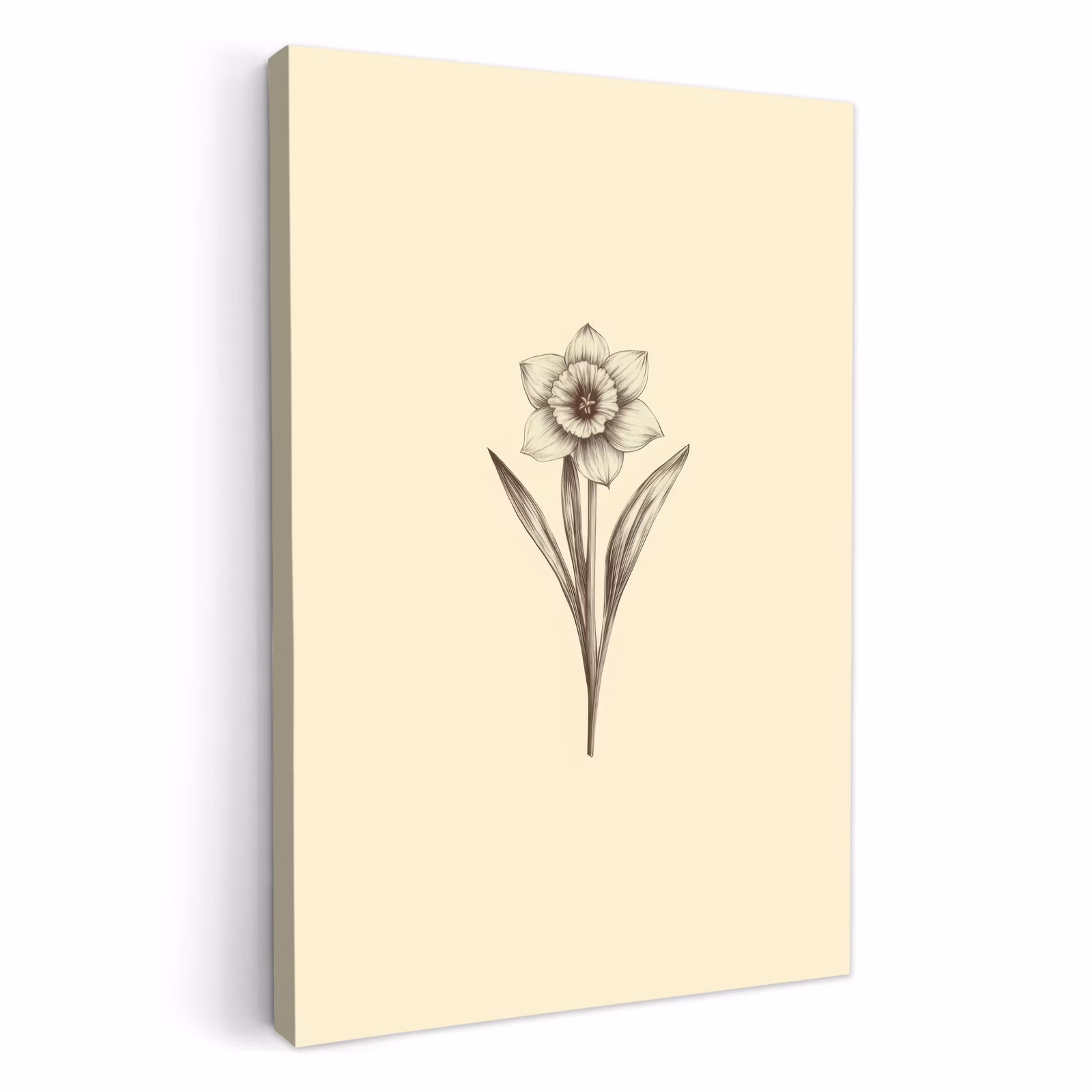 Canvas schilderij - Zwart - Narcis - Illustratie — 1