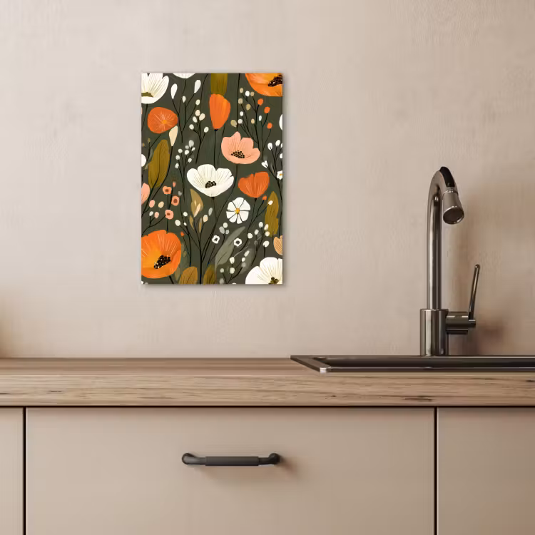 Canvas schilderij - Bloemen - Illustratie - Groen — 4
