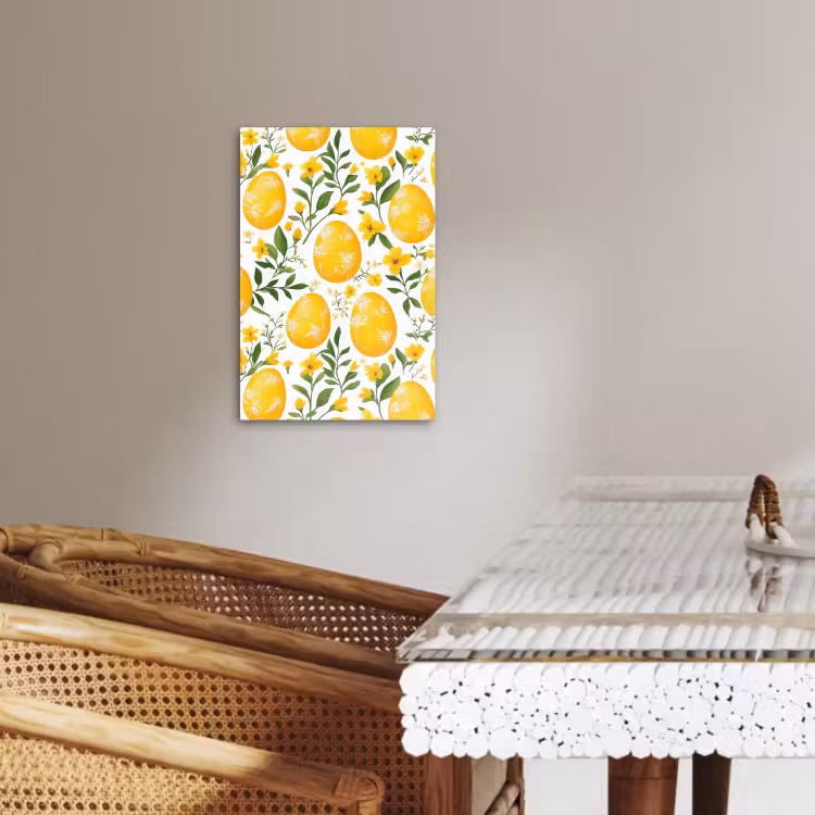 Canvas schilderij - Bloemen - Paaseieren - Geel — 2