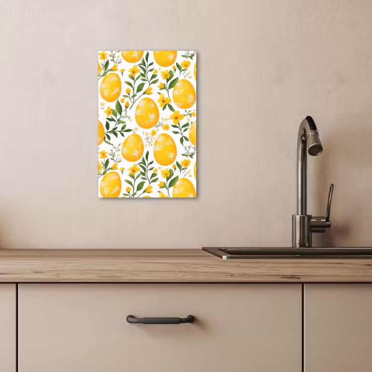 Canvas schilderij - Bloemen - Paaseieren - Geel — 5