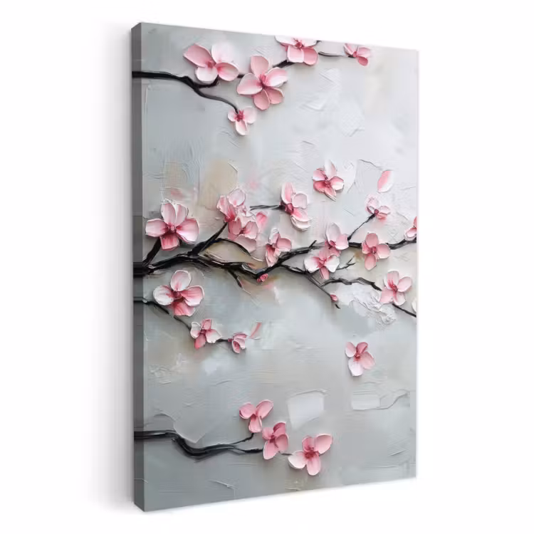 Canvas schilderij - Bloesem - Kunstzinnig - Roze - Sakura — 2
