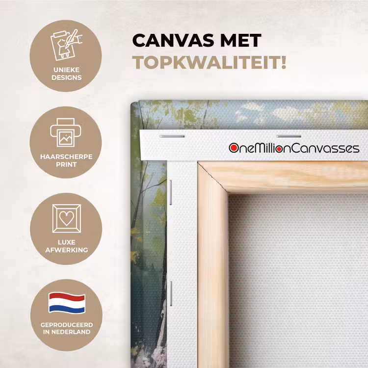 Canvas schilderij - Bos - Schilderstijl - Kleurrijk — 2