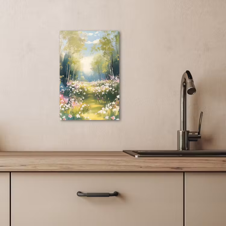 Canvas schilderij - Bos - Schilderstijl - Kleurrijk — 4