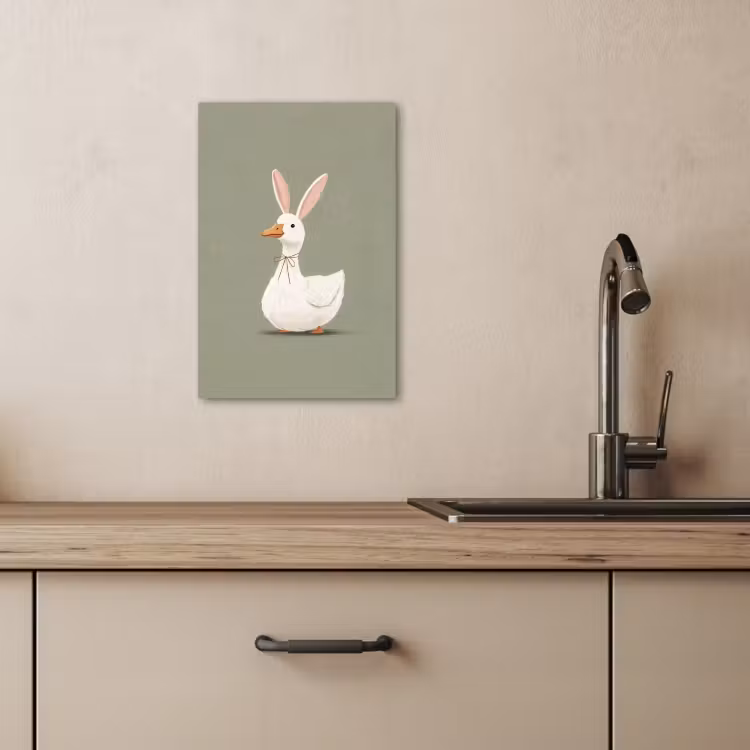 Canvas schilderij - Eend - Konijnoren - Grijs — 4