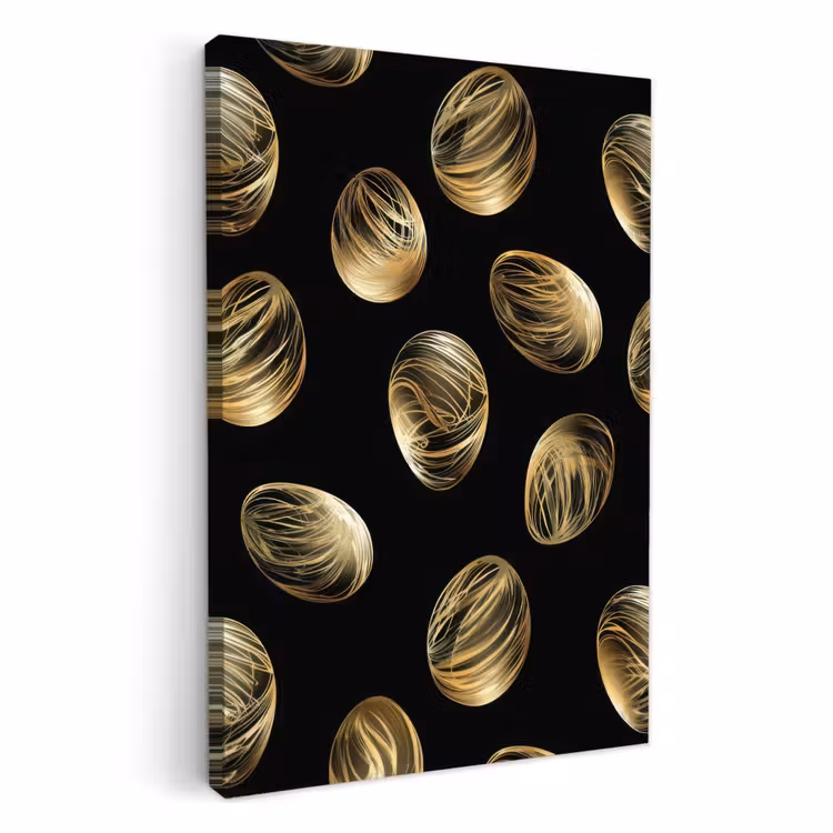 Canvas schilderij - Eieren - Goud - Patroon — 1