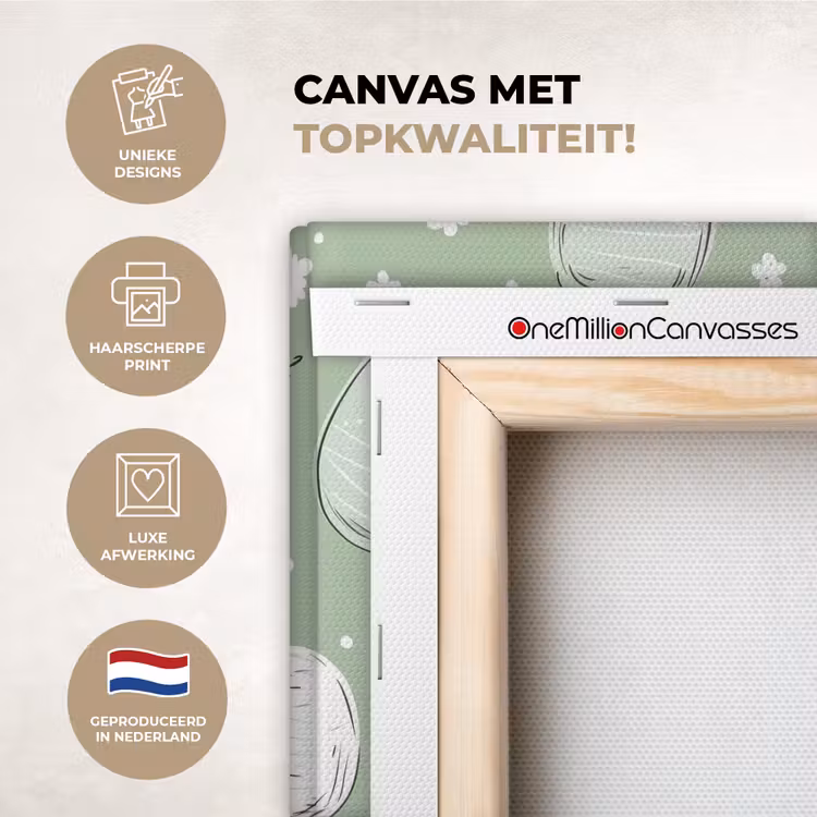 Canvas schilderij - Groen - Eieren - Patroon — 1