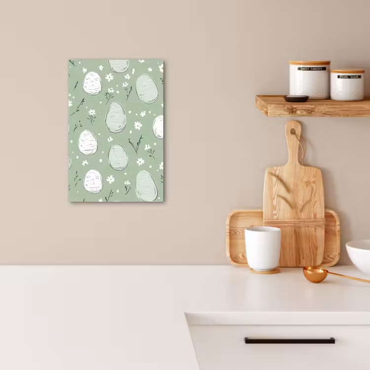 Canvas schilderij - Groen - Eieren - Patroon — 3