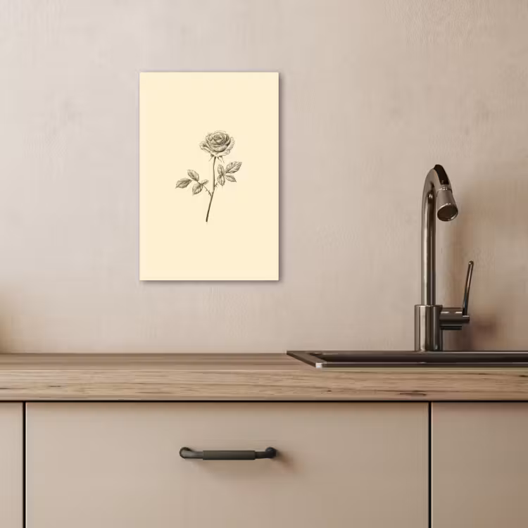 Canvas schilderij - Illustratie - Zwart - Roos — 5