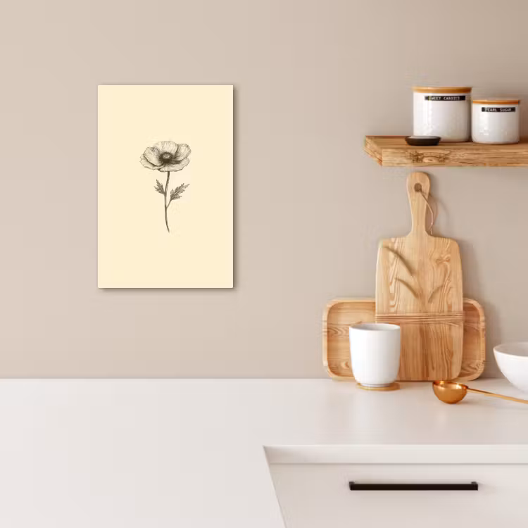 Canvas schilderij - Klaproos - Illustratie - Zwart — 4