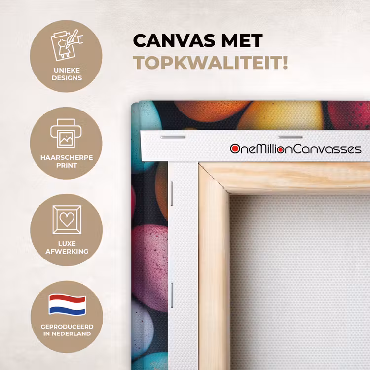 Canvas schilderij - Kleurrijk - Paaseitjes - Spetters — 2