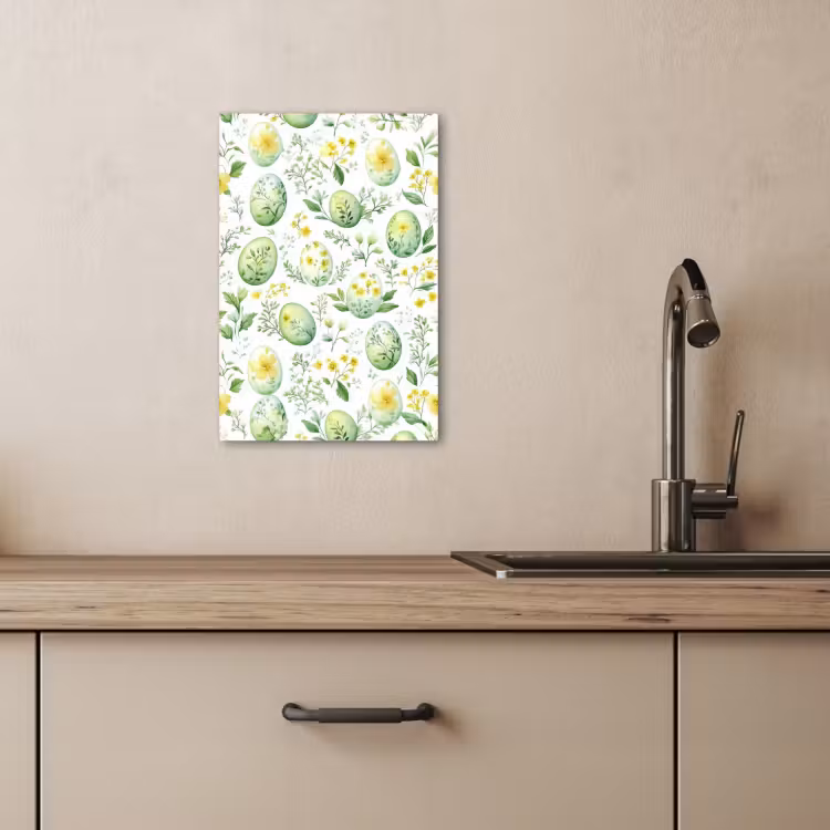 Canvas schilderij - Patroon - Groen - Eieren — 3